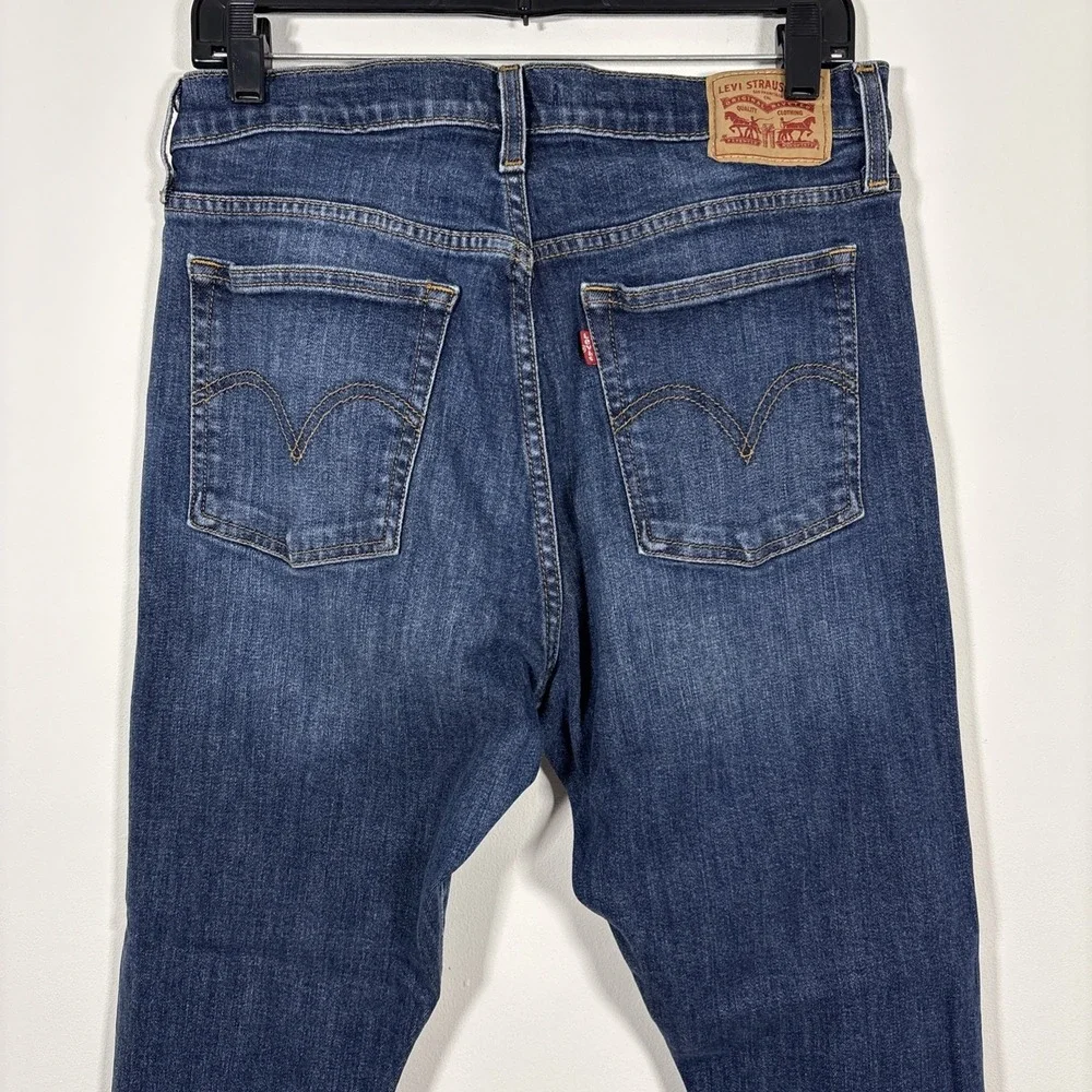 Levi's Wedgie Skinny Jeans Denim High Rise Button Fly Raw Hem Size 31 Cheeky
